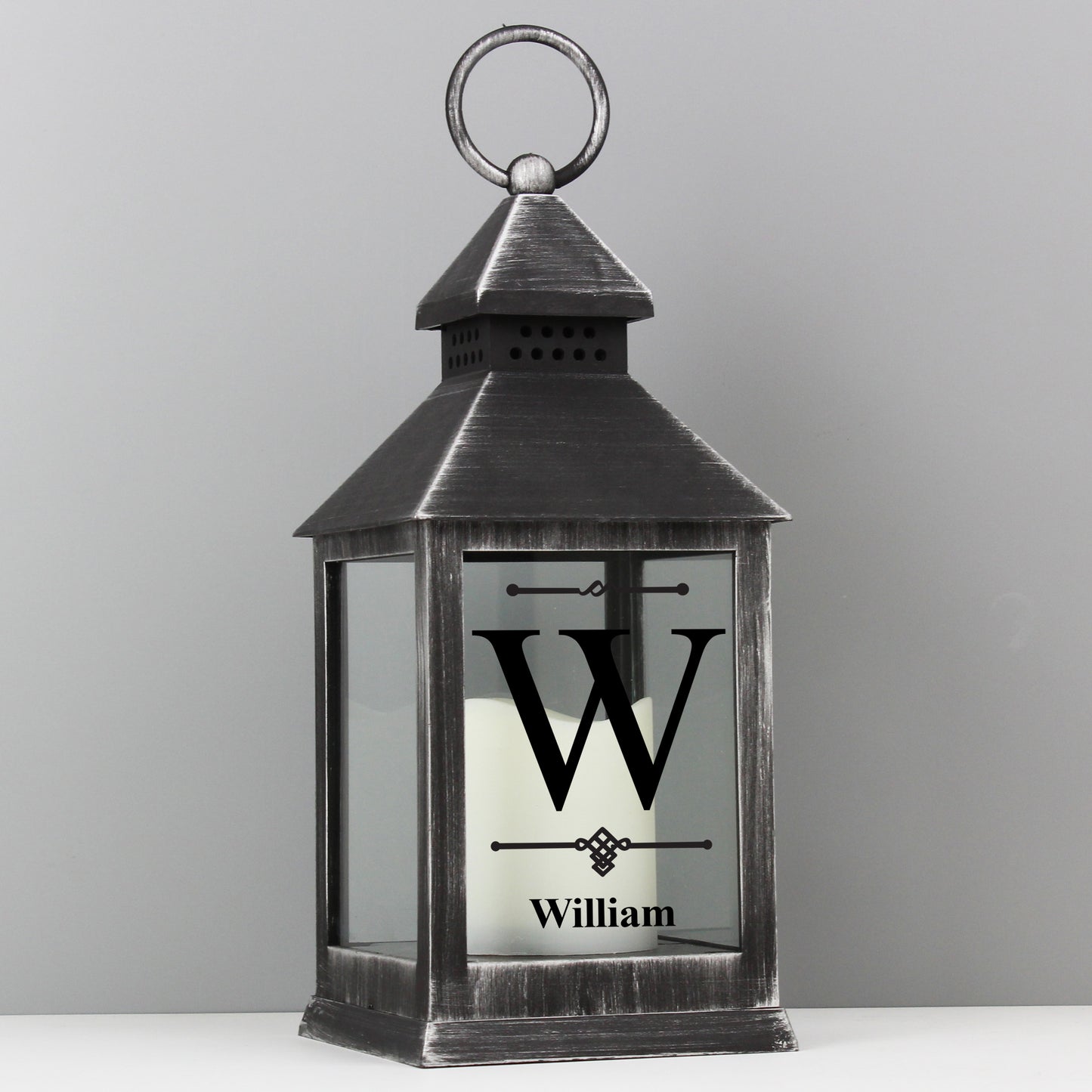 Personalised Initial Rustic Black Lantern - MK&JD Gifts