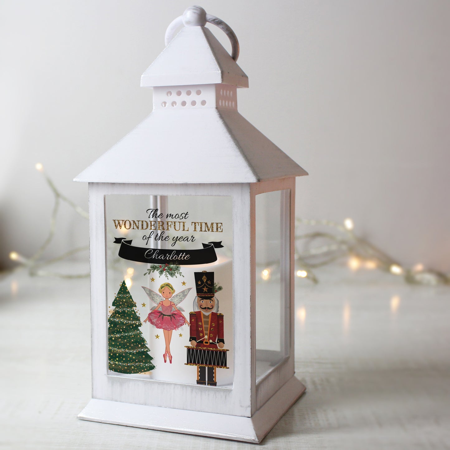 Personalised Nutcracker White Lantern - MK&JD Gifts