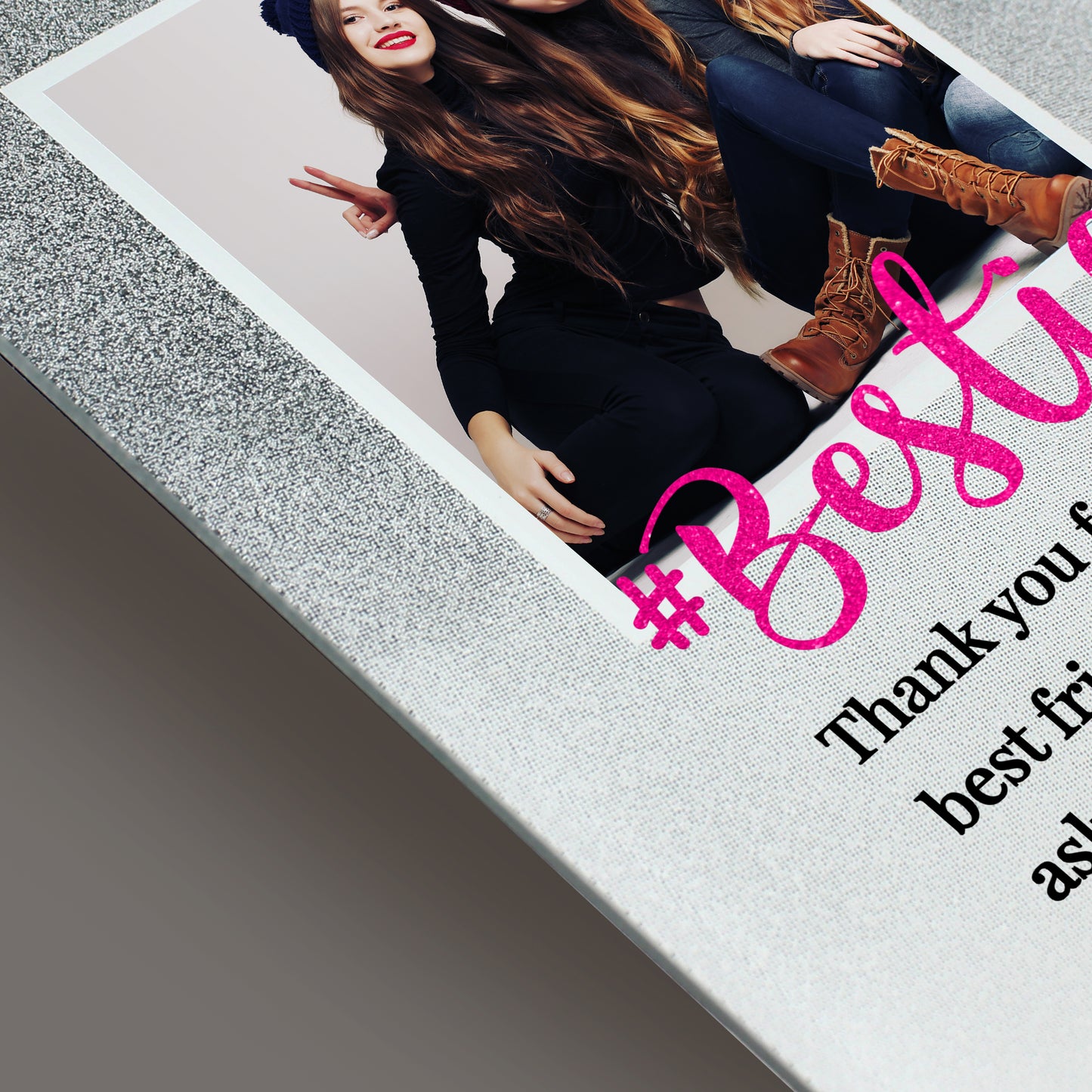 Personalised 'Bestie' 4x4 Glitter Glass Photo Frame - MK&JD Gifts