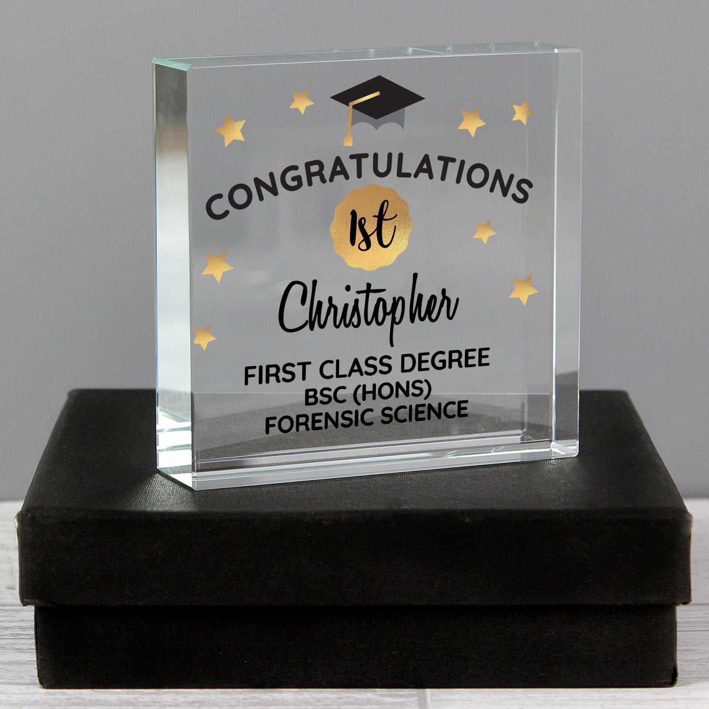 Personalised Congratulations Graduation Crystal Token - MK&JD Gifts