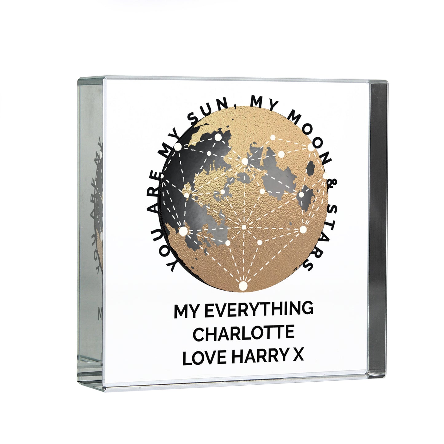 Personalised You Are My Sun My Moon Crystal Token - MK&JD Gifts