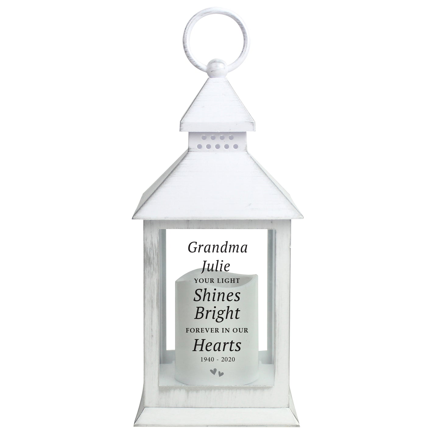 Personalised 'Your Light Shines Bright' White Lantern - MK&JD Gifts