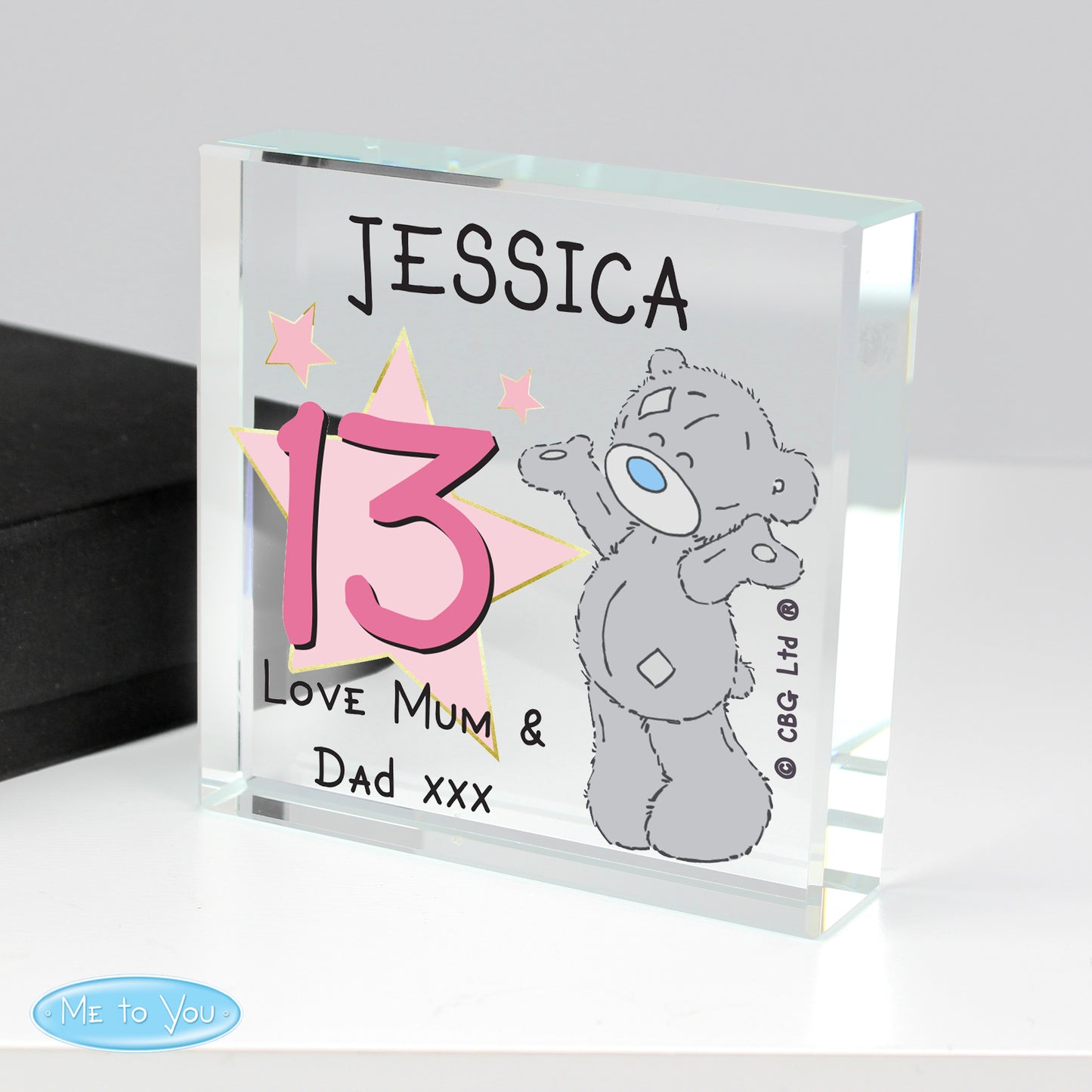 Personalised Me To You Sparkle & Shine Birthday Crystal Token - MK&JD Gifts