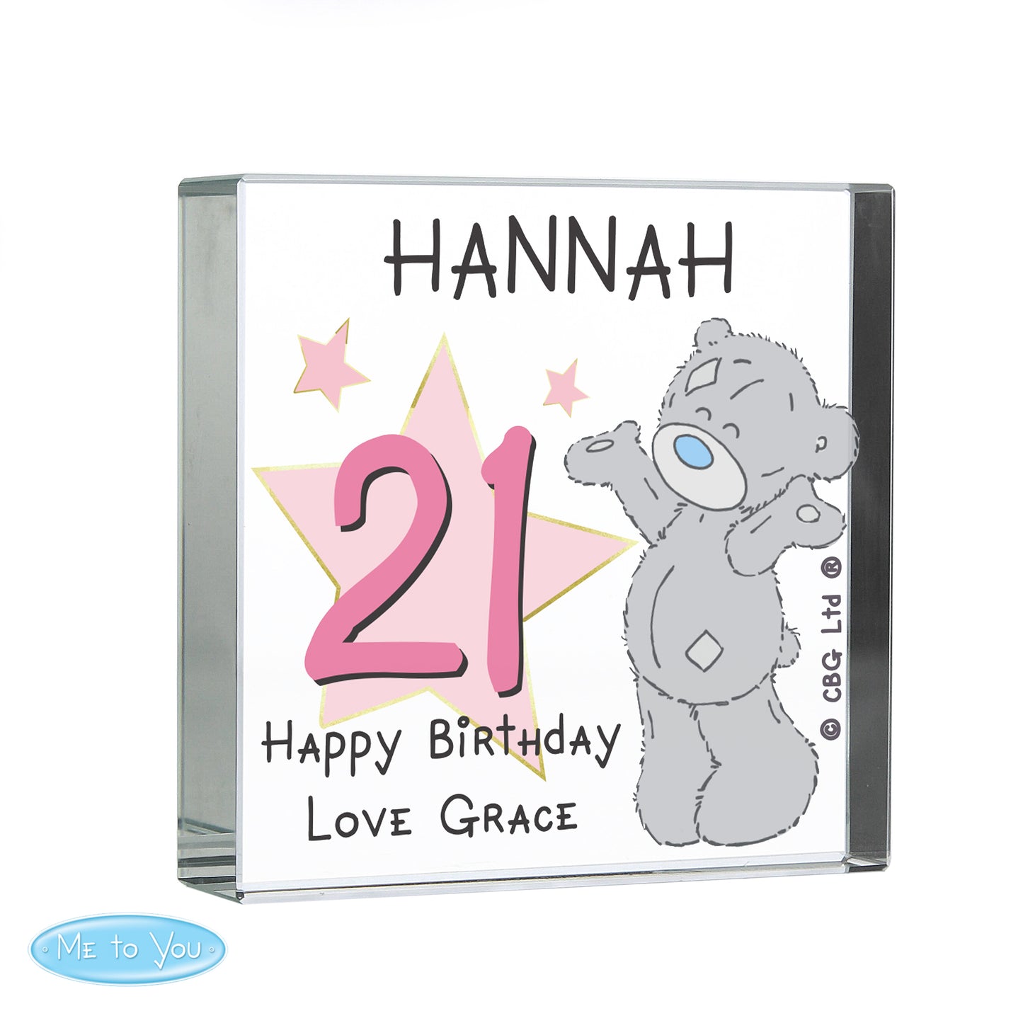 Personalised Me To You Sparkle & Shine Birthday Crystal Token - MK&JD Gifts