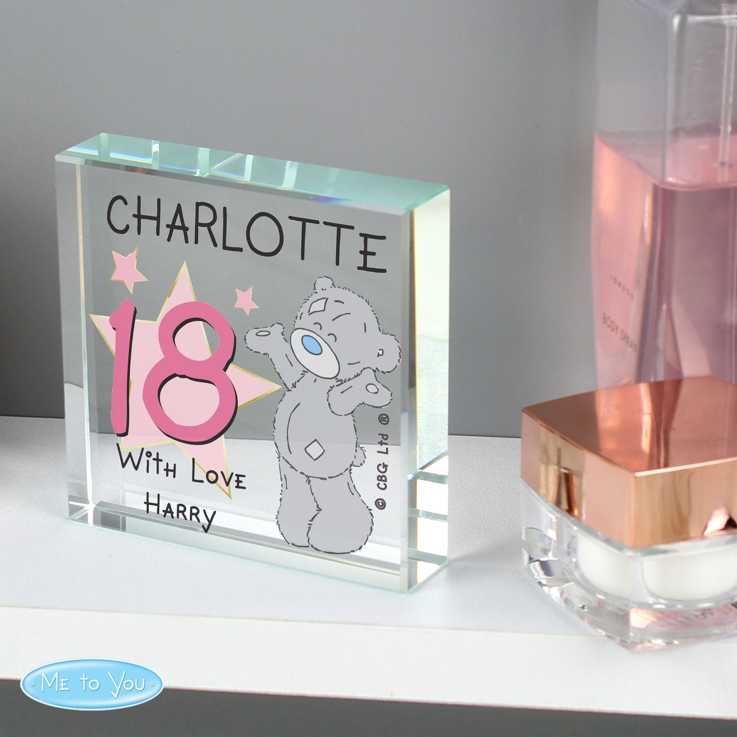 Personalised Me To You Sparkle & Shine Birthday Crystal Token - MK&JD Gifts