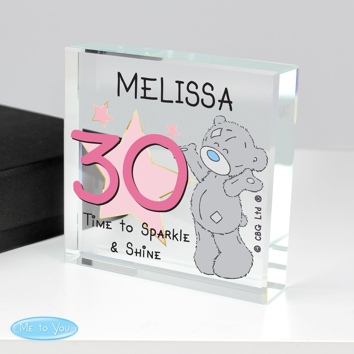 Personalised Me To You Sparkle & Shine Birthday Crystal Token - MK&JD Gifts