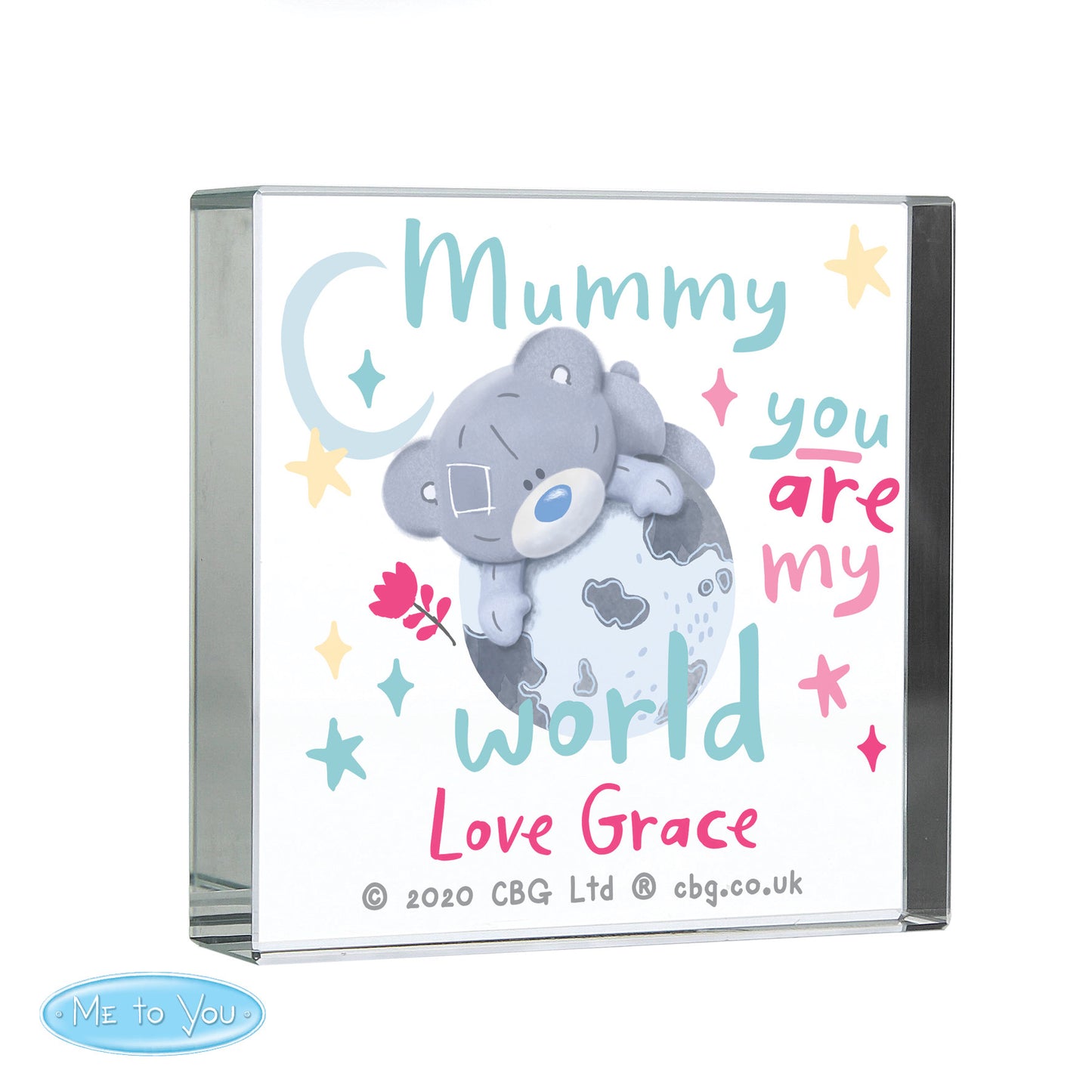 Personalised You Are My World Me To You Crystal Token - MK&JD Gifts