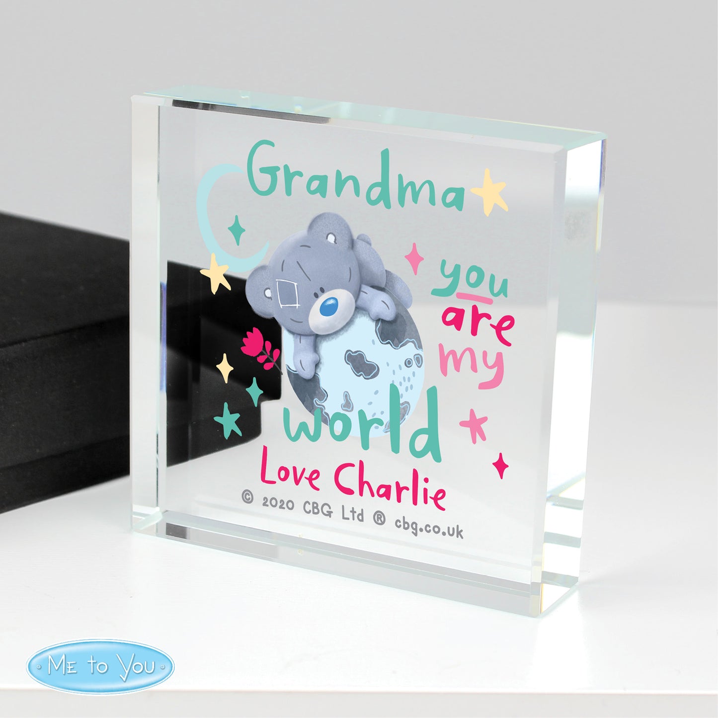 Personalised You Are My World Me To You Crystal Token - MK&JD Gifts