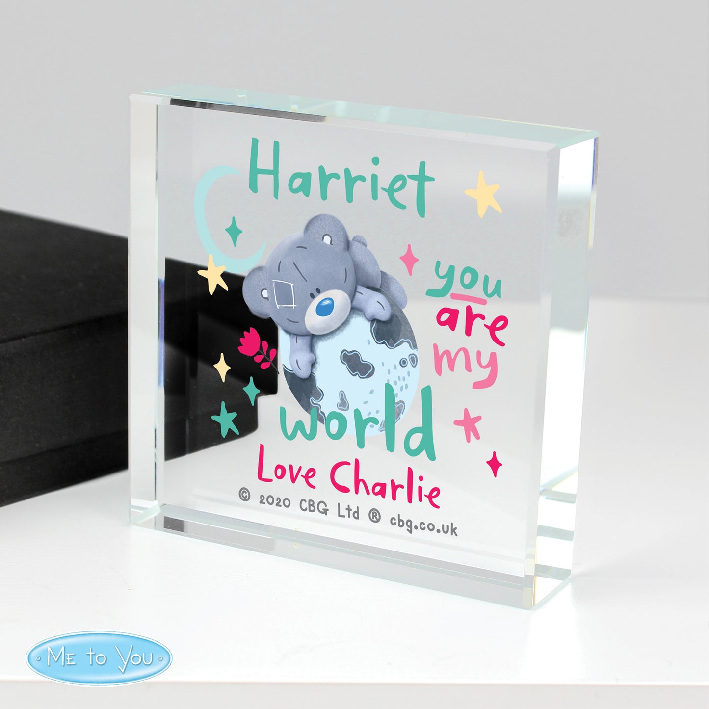 Personalised You Are My World Me To You Crystal Token - MK&JD Gifts