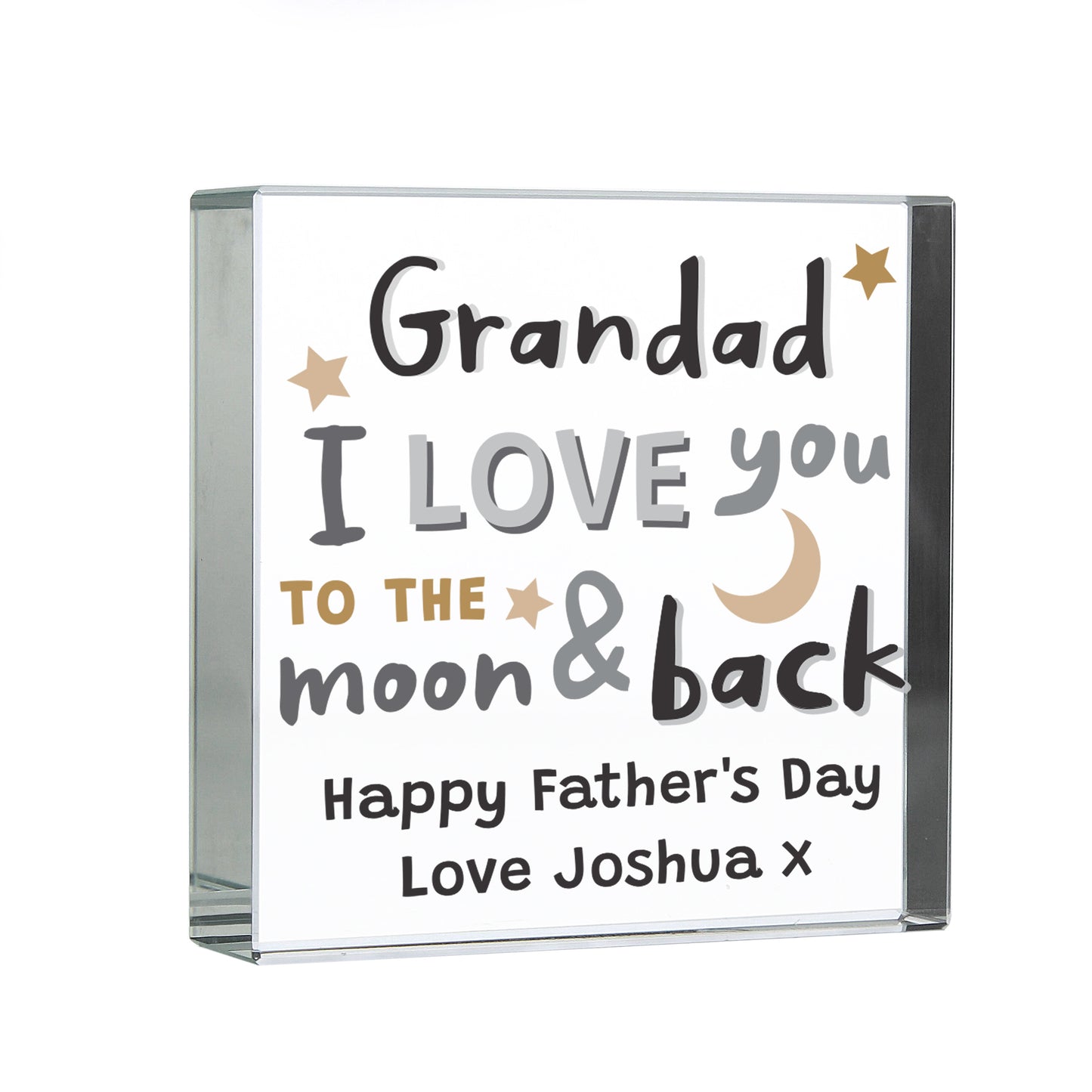 Personalised To the Moon and Back Crystal Token - MK&JD Gifts