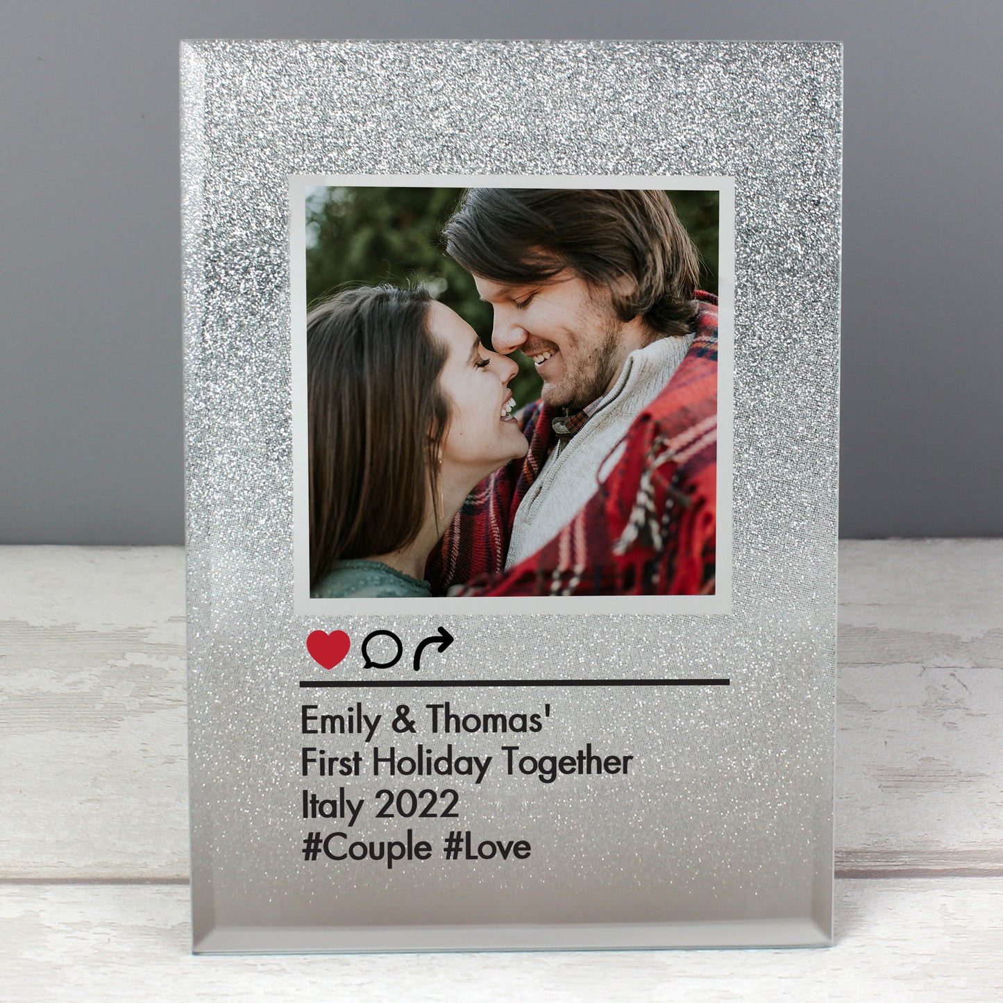 Personalised Instagram Post 4x4 Glitter Glass Photo Frame - MK&JD Gifts