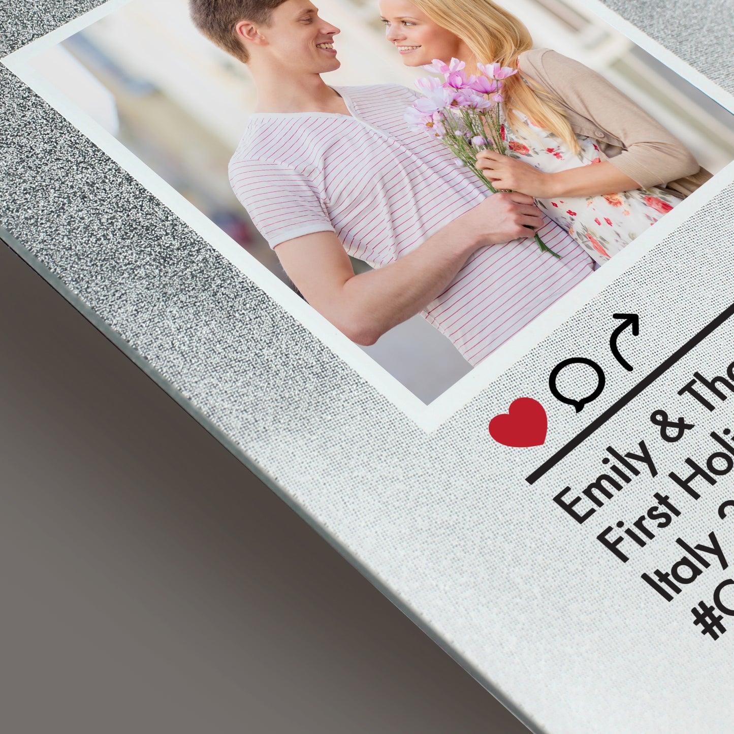 Personalised Instagram Post 4x4 Glitter Glass Photo Frame - MK&JD Gifts