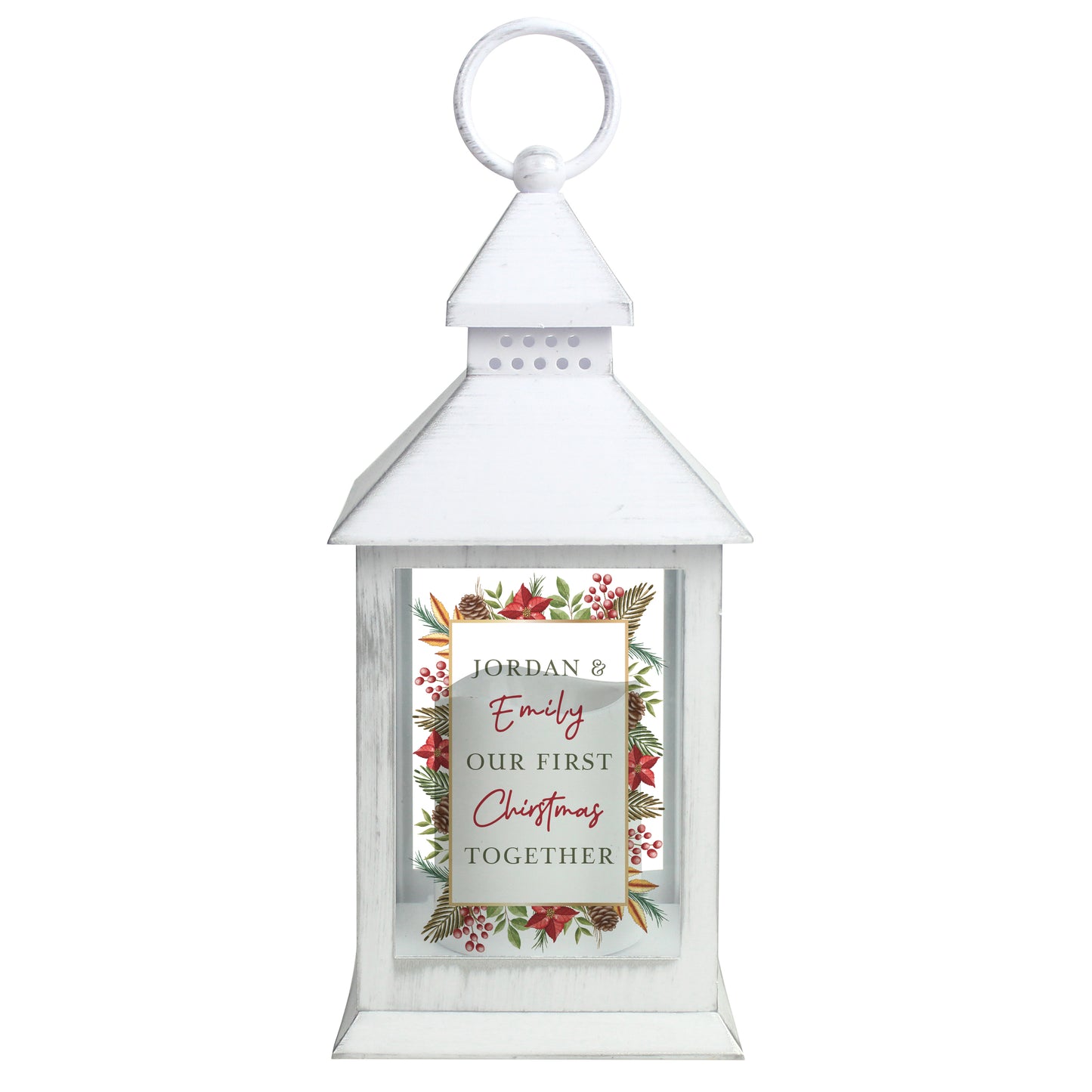 Personalised Christmas White LED Lantern - MK&JD Gifts