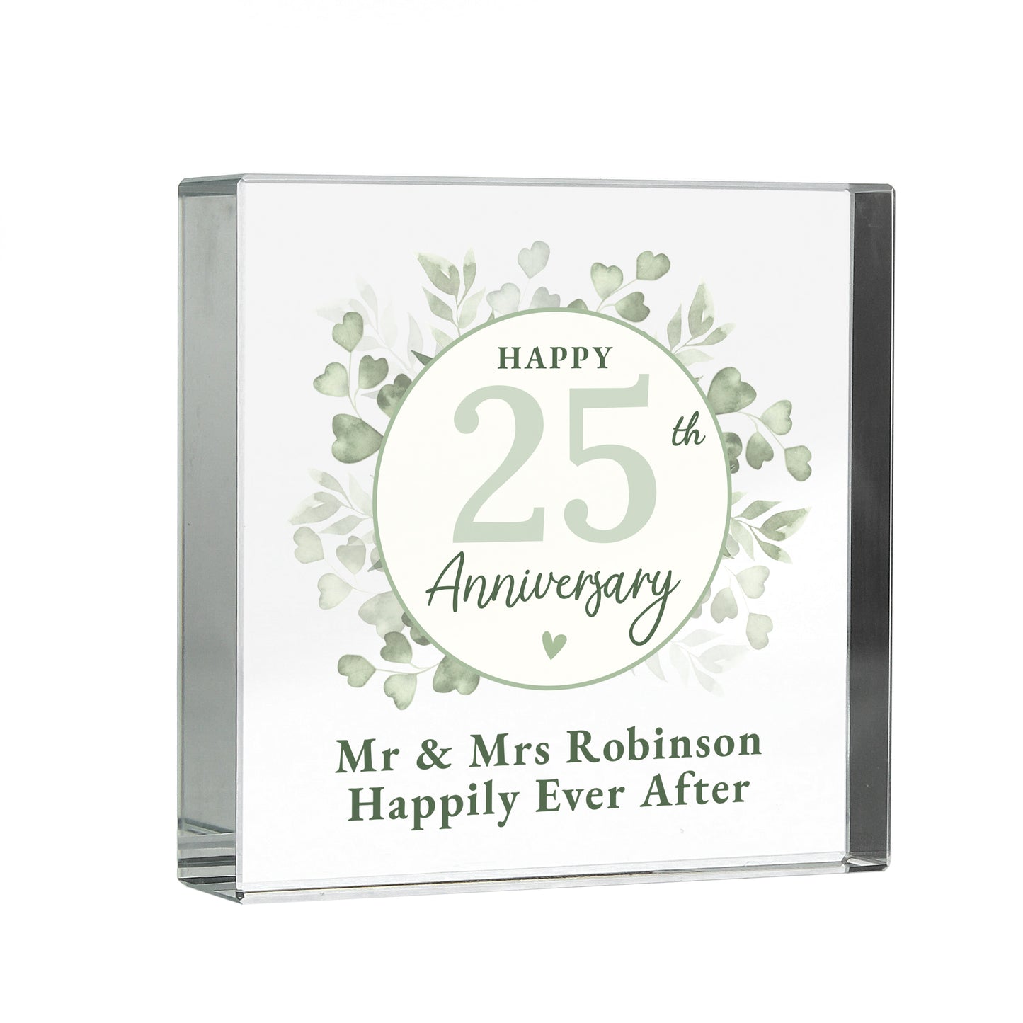 Personalised Botanical Anniversary Crystal Token - MK&JD Gifts