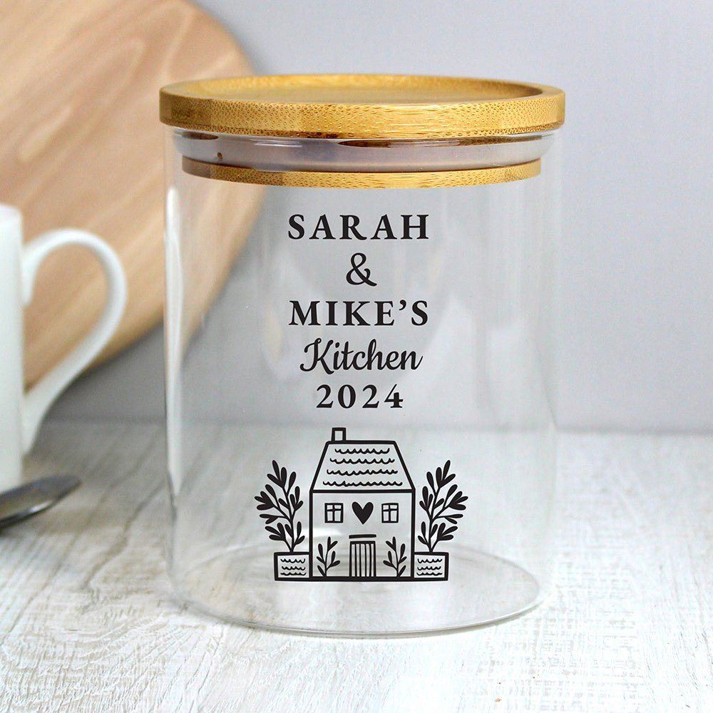 Personalised Home Glass Storage Jar - MK&JD Gifts