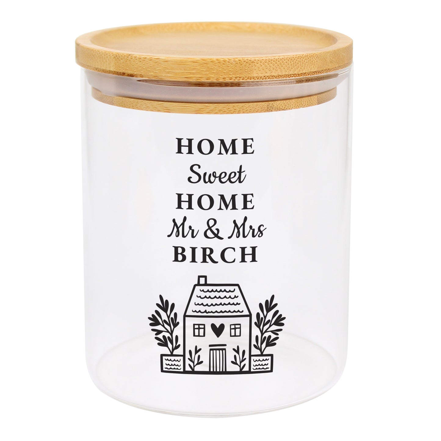 Personalised Home Glass Storage Jar - MK&JD Gifts
