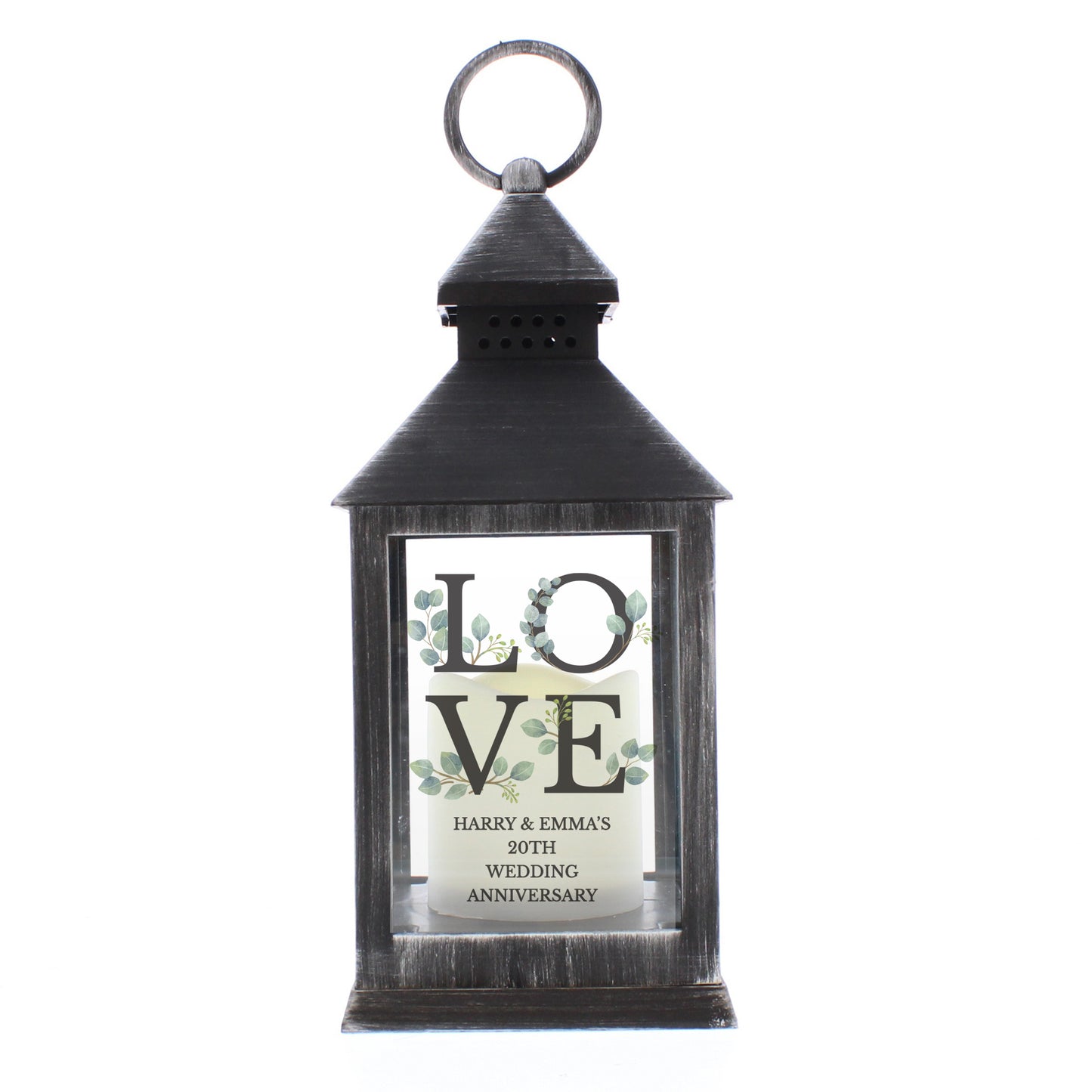 Personalised LOVE LED Black Lantern - MK&JD Gifts