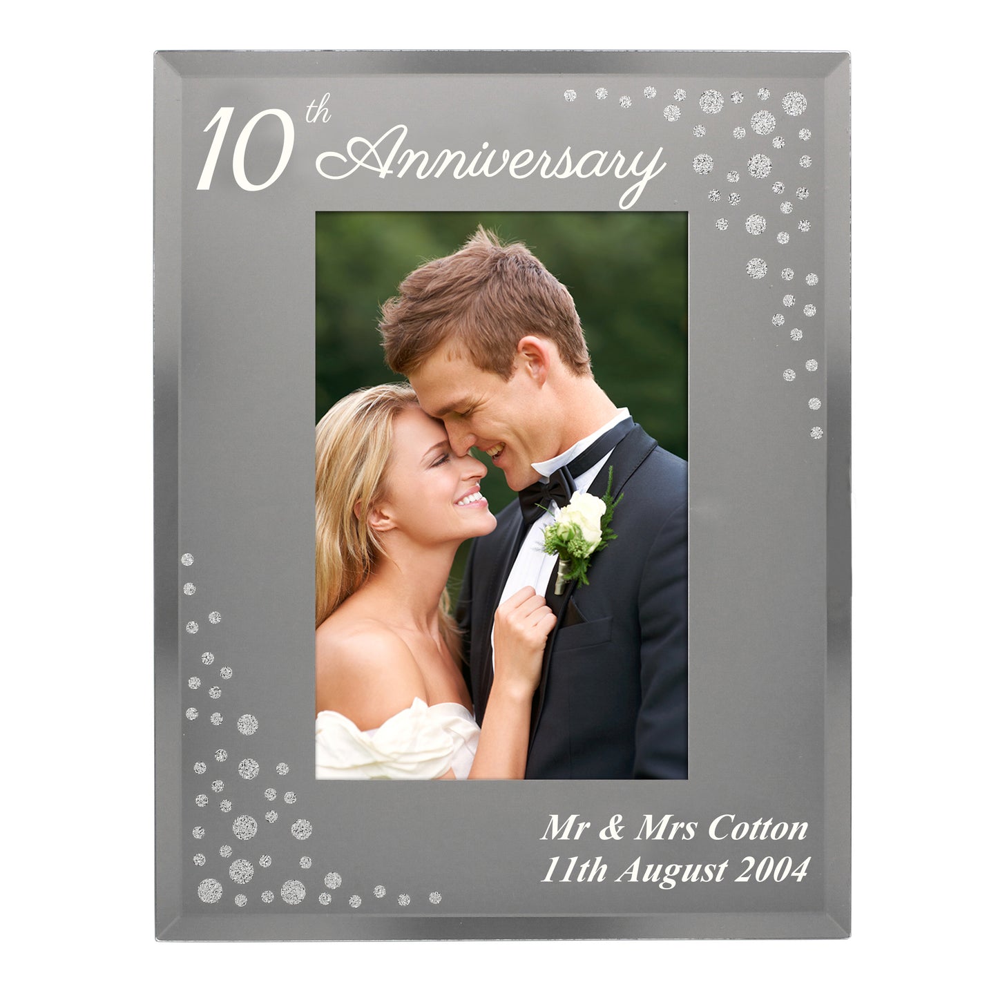 Personalised Anniversary 6x4 Diamante Glass Photo Frame - MK&JD Gifts