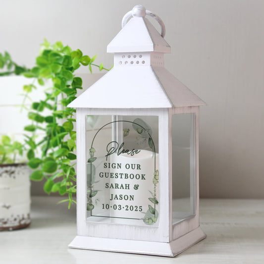 Personalised Botanical Wedding Lantern - MK&JD Gifts