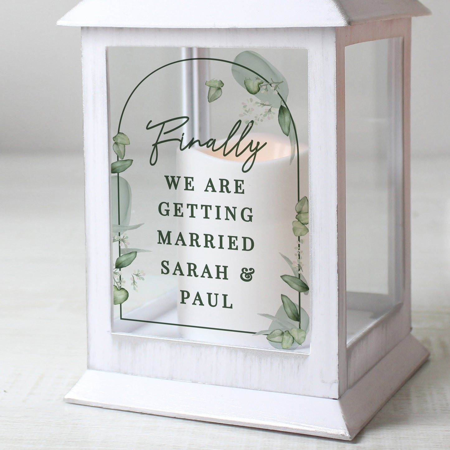 Personalised Botanical Wedding Lantern - MK&JD Gifts