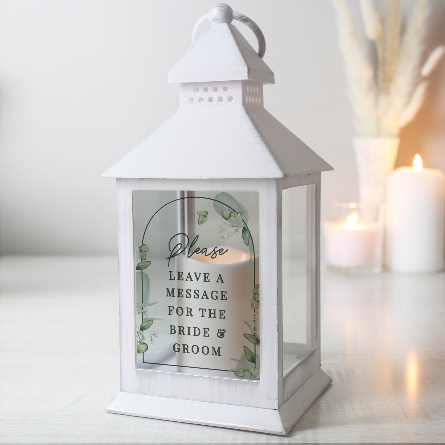 Personalised Botanical Wedding Lantern - MK&JD Gifts