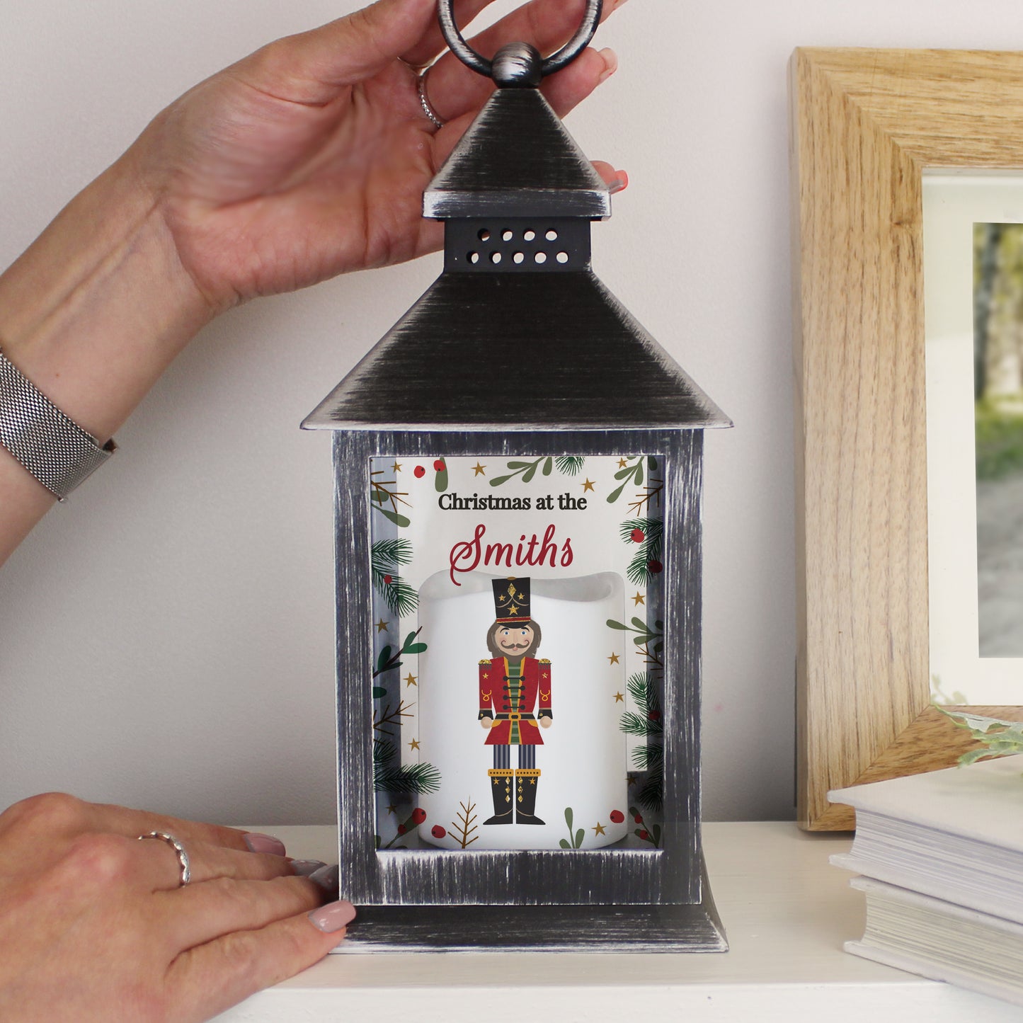 Personalised Christmas Nutcracker Black Lantern - MK&JD Gifts