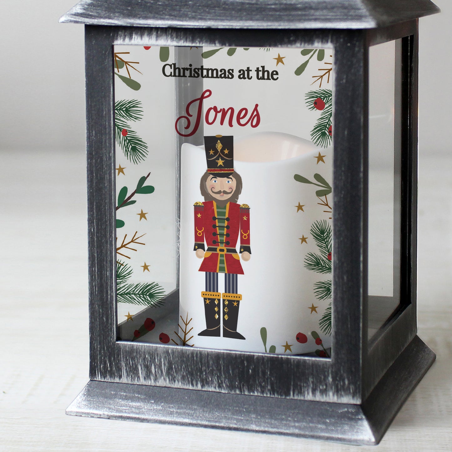 Personalised Christmas Nutcracker Black Lantern - MK&JD Gifts