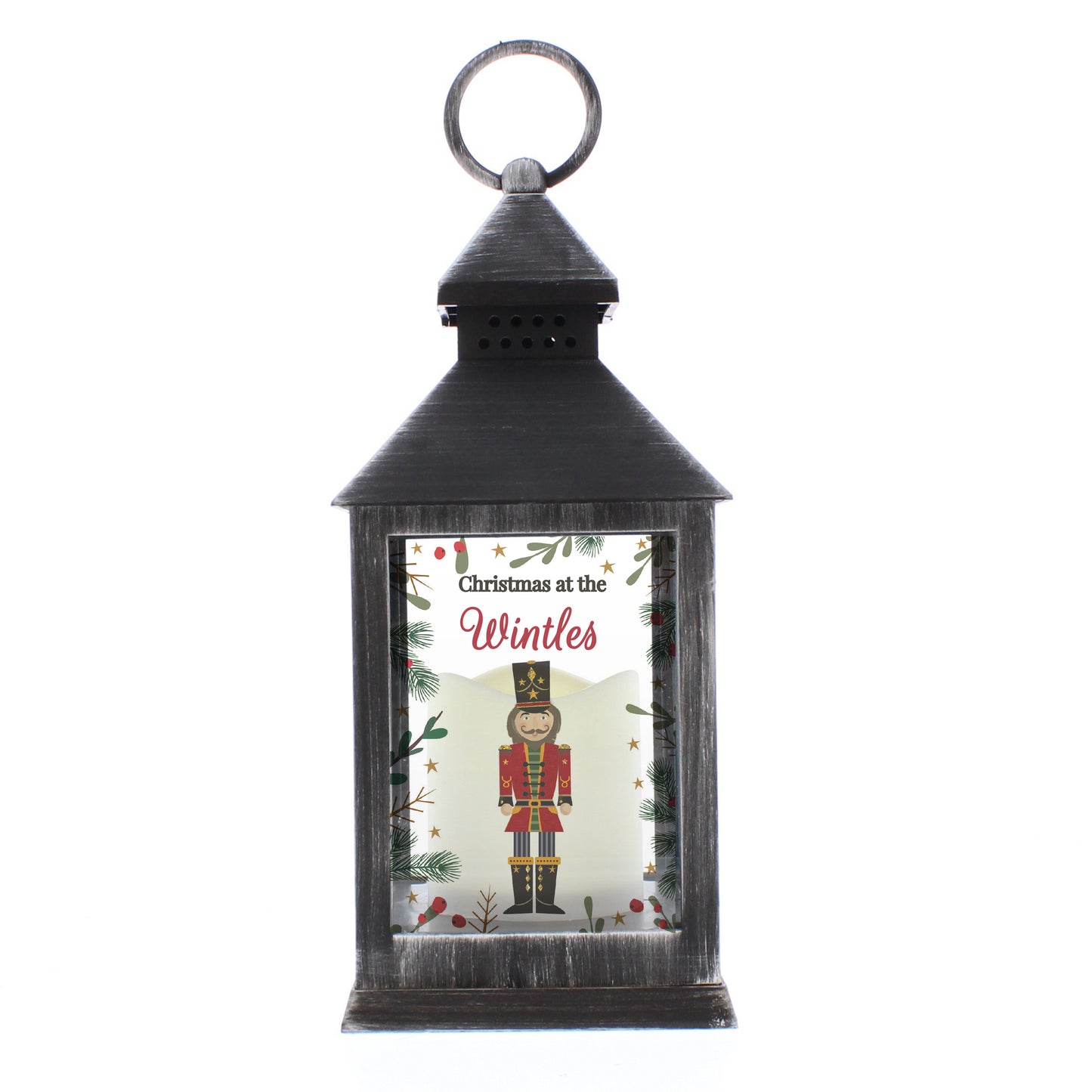 Personalised Christmas Nutcracker Black Lantern - MK&JD Gifts