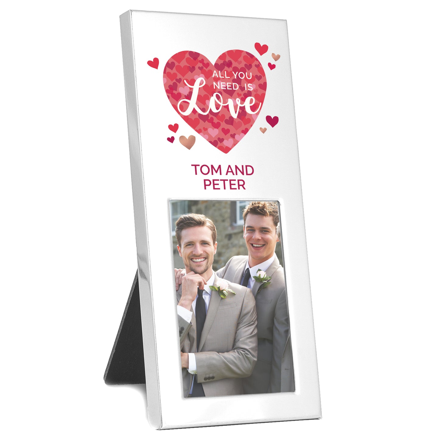 Personalised 'All You Need is Love' Confetti Hearts 2x3 Photo Frame - MK&JD Gifts