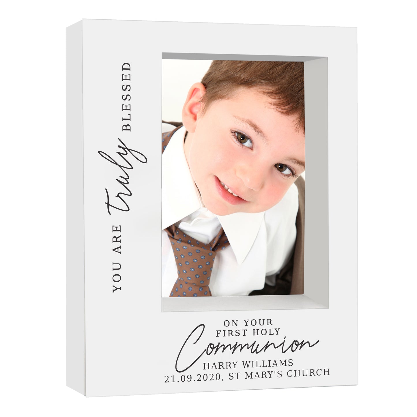 Personalised 'Truly Blessed' First Holy Communion 5x7 Box Photo Frame - MK&JD Gifts