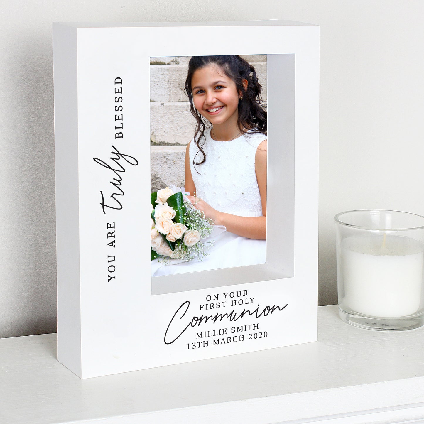 Personalised 'Truly Blessed' First Holy Communion 5x7 Box Photo Frame - MK&JD Gifts
