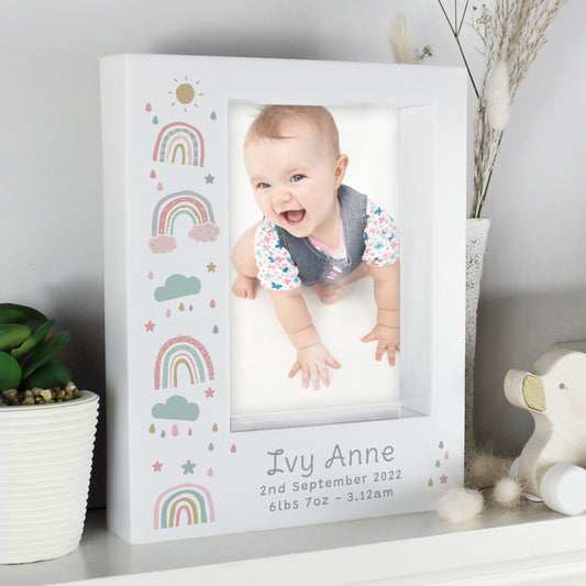 Personalised Rainbow 5x7 Box Photo Frame - MK&JD Gifts