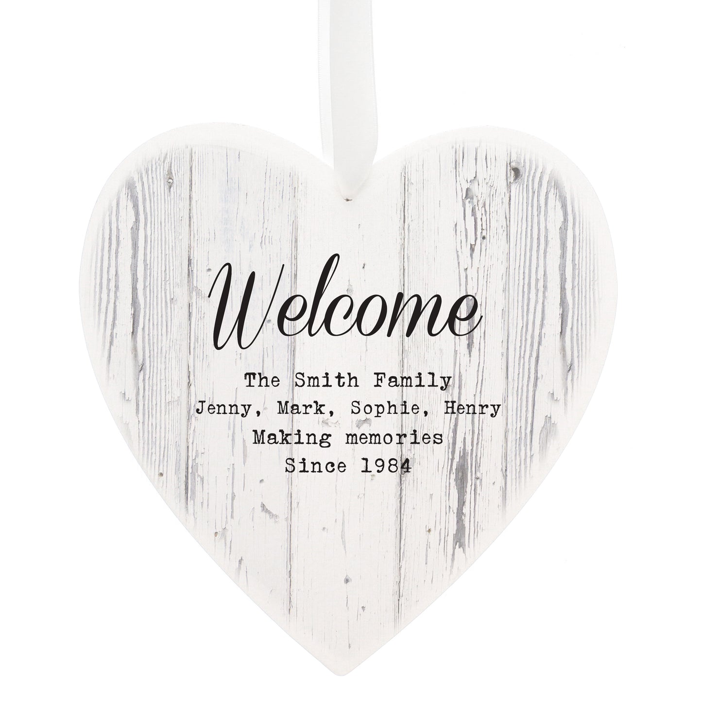 Personalised Rustic Large Wooden Heart Decoration - MK&JD Gifts
