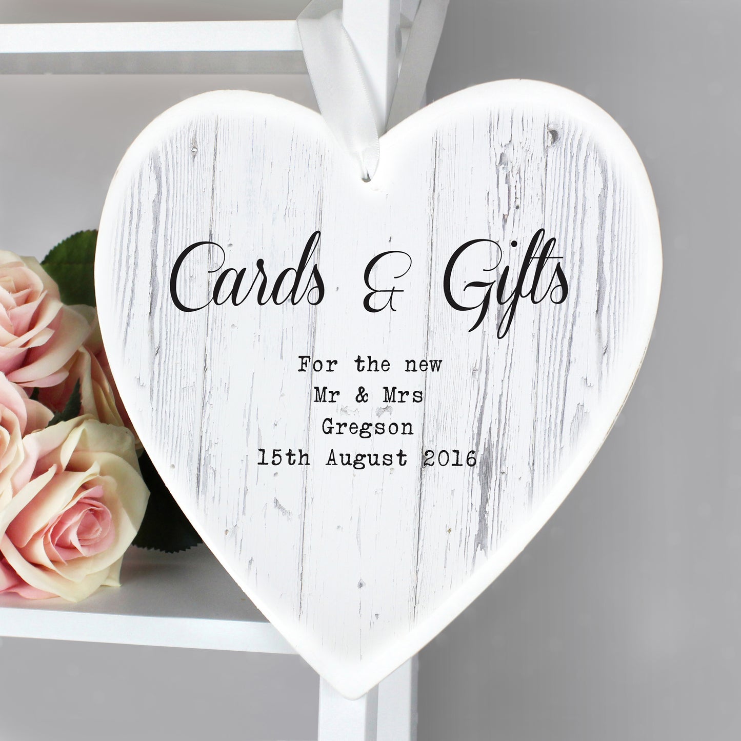 Personalised Rustic Large Wooden Heart Decoration - MK&JD Gifts
