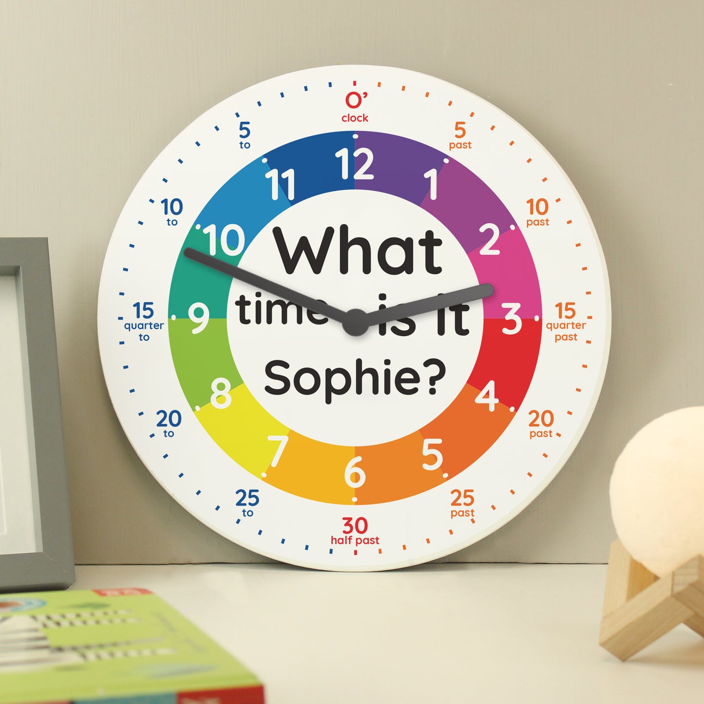 Personalised What Time Is It? Wooden Clock - MK&JD Gifts