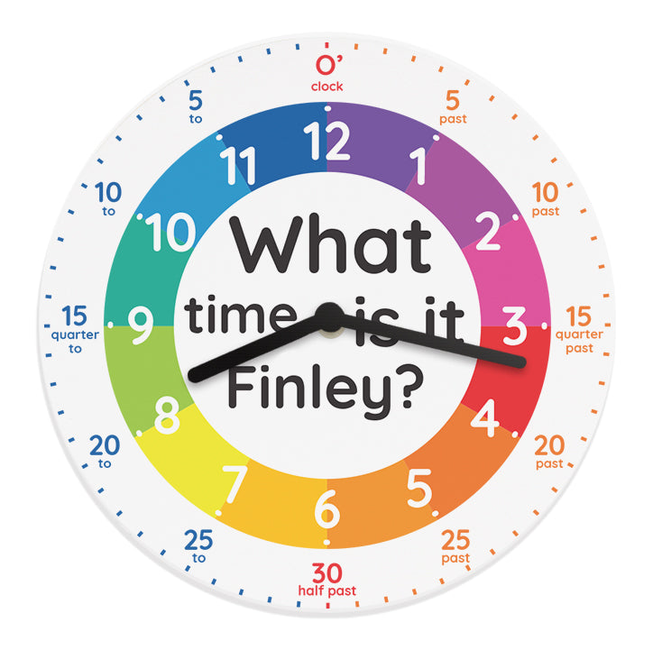 Personalised What Time Is It? Wooden Clock - MK&JD Gifts