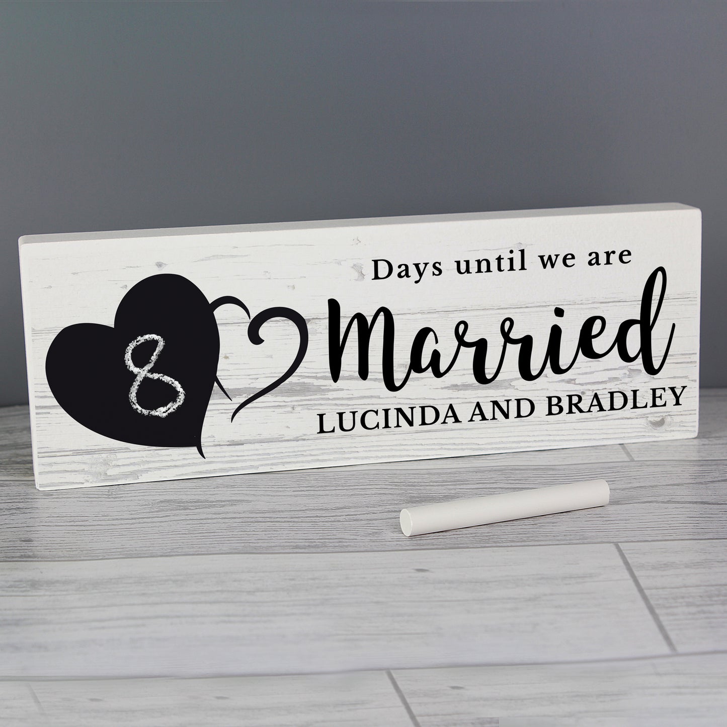 Personalised Rustic Chalk Countdown Wooden Mantel Decoration - MK&JD Gifts