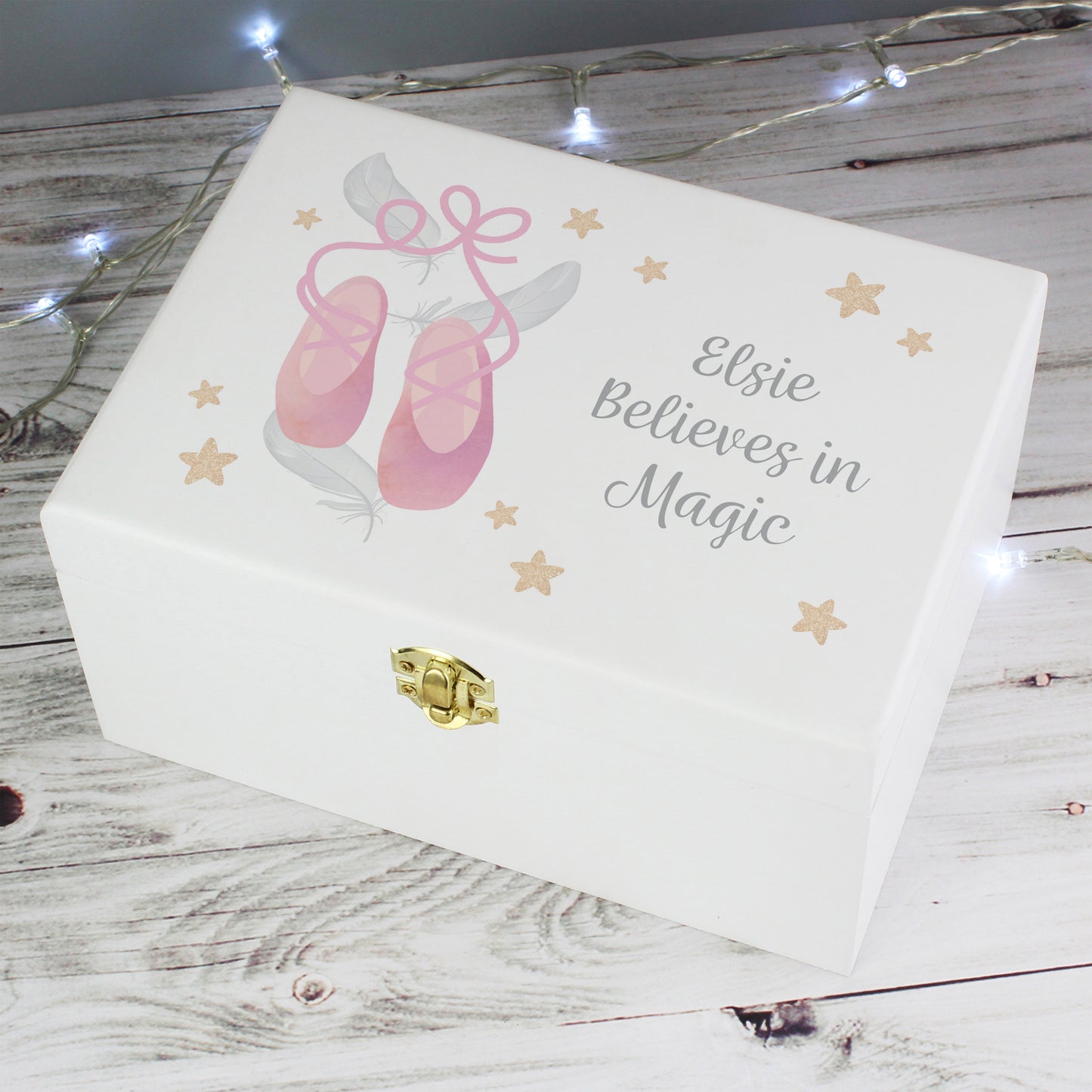 Personalised Swan Lake Ballet White Wooden Keepsake Box - MK&JD Gifts