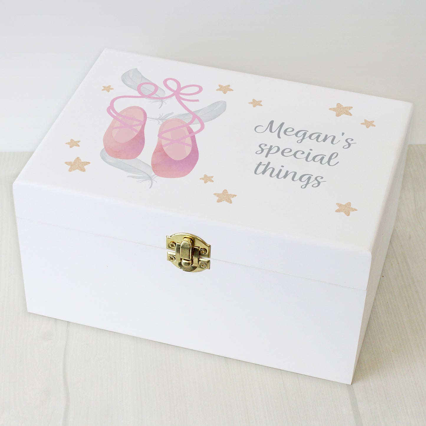 Personalised Swan Lake Ballet White Wooden Keepsake Box - MK&JD Gifts