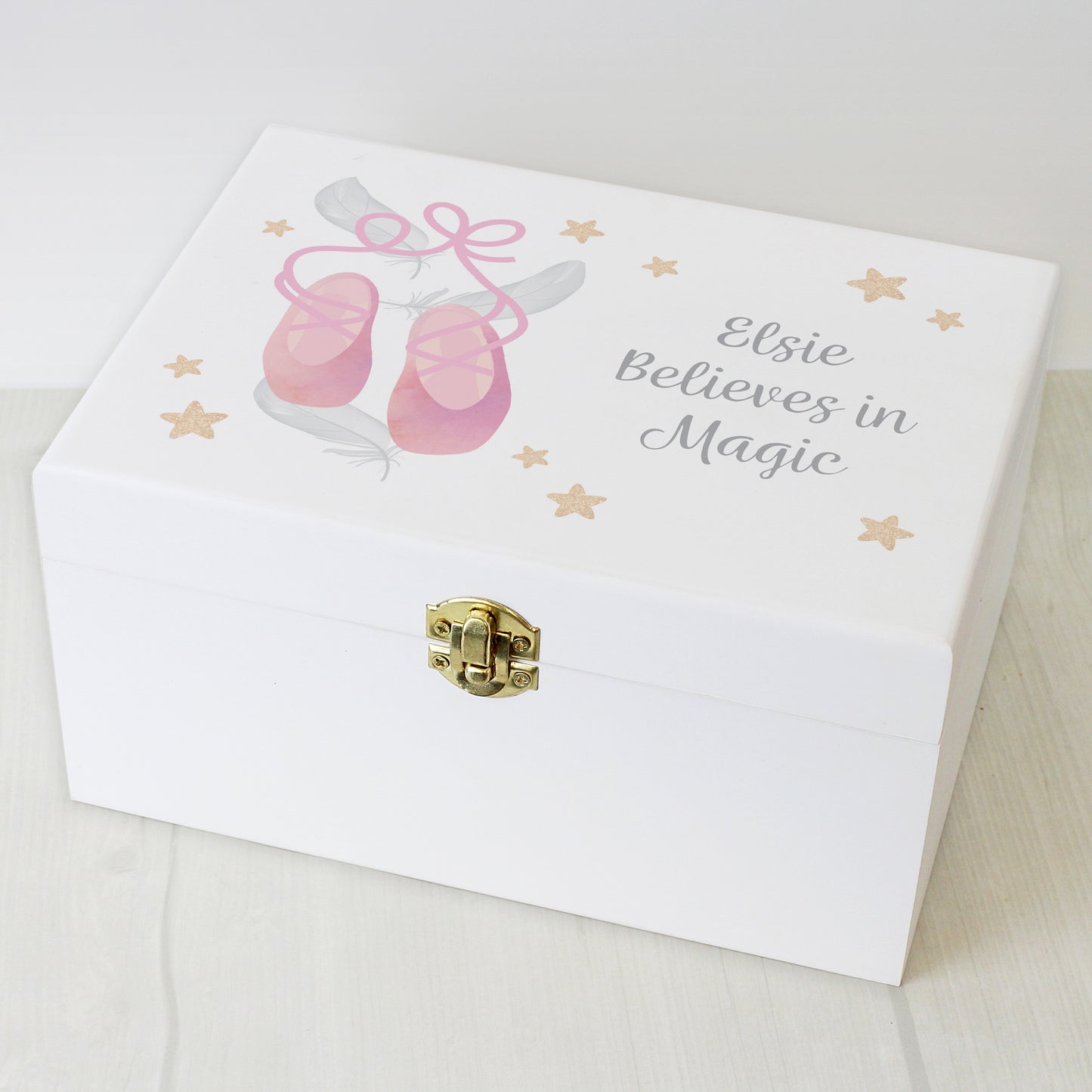 Personalised Swan Lake Ballet White Wooden Keepsake Box - MK&JD Gifts