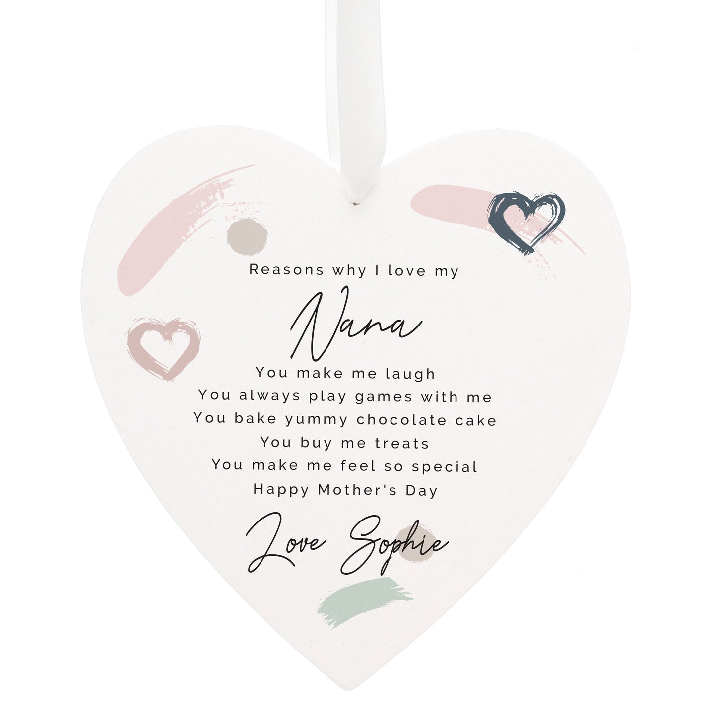 Personalised Love Large Wooden Heart - MK&JD Gifts