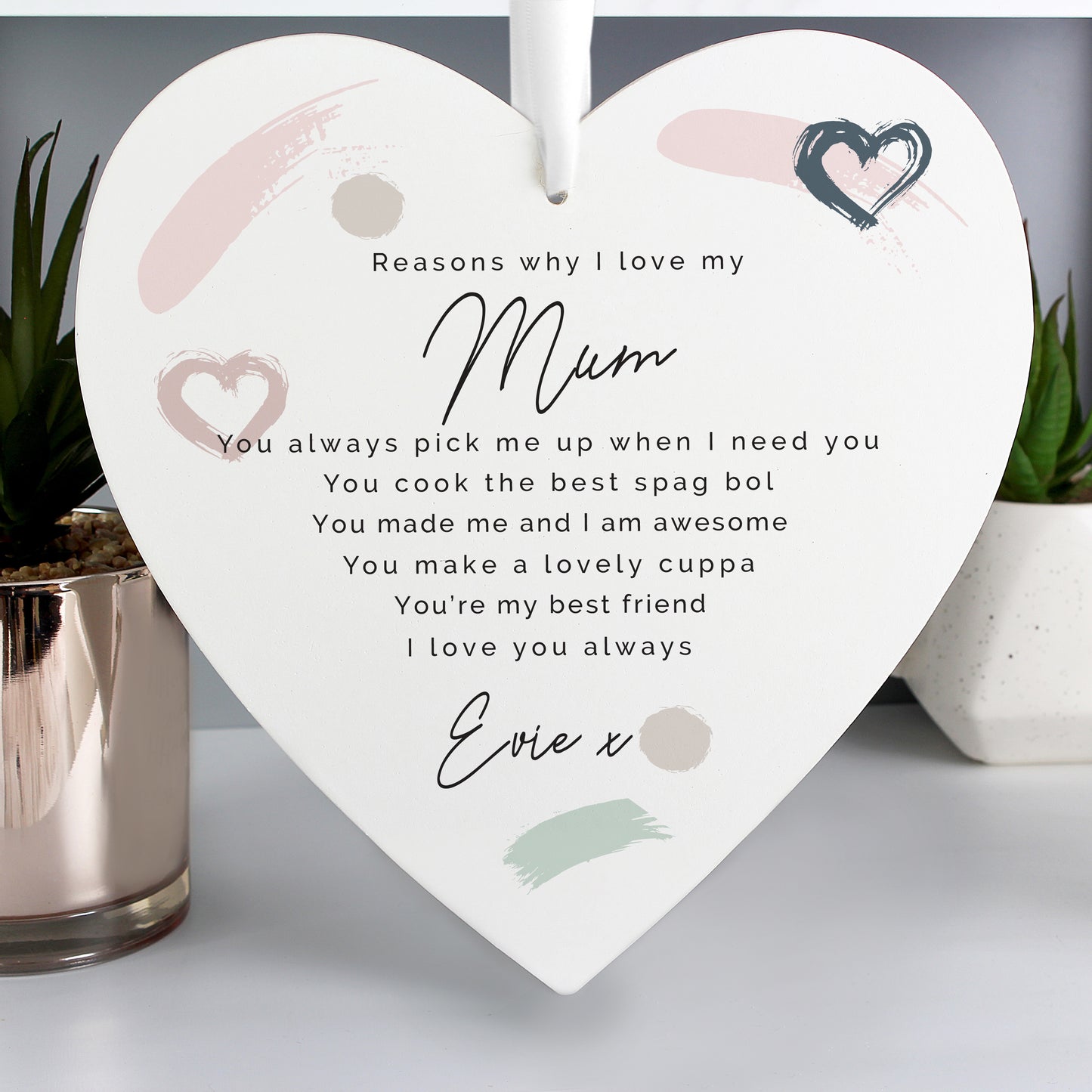Personalised Love Large Wooden Heart - MK&JD Gifts