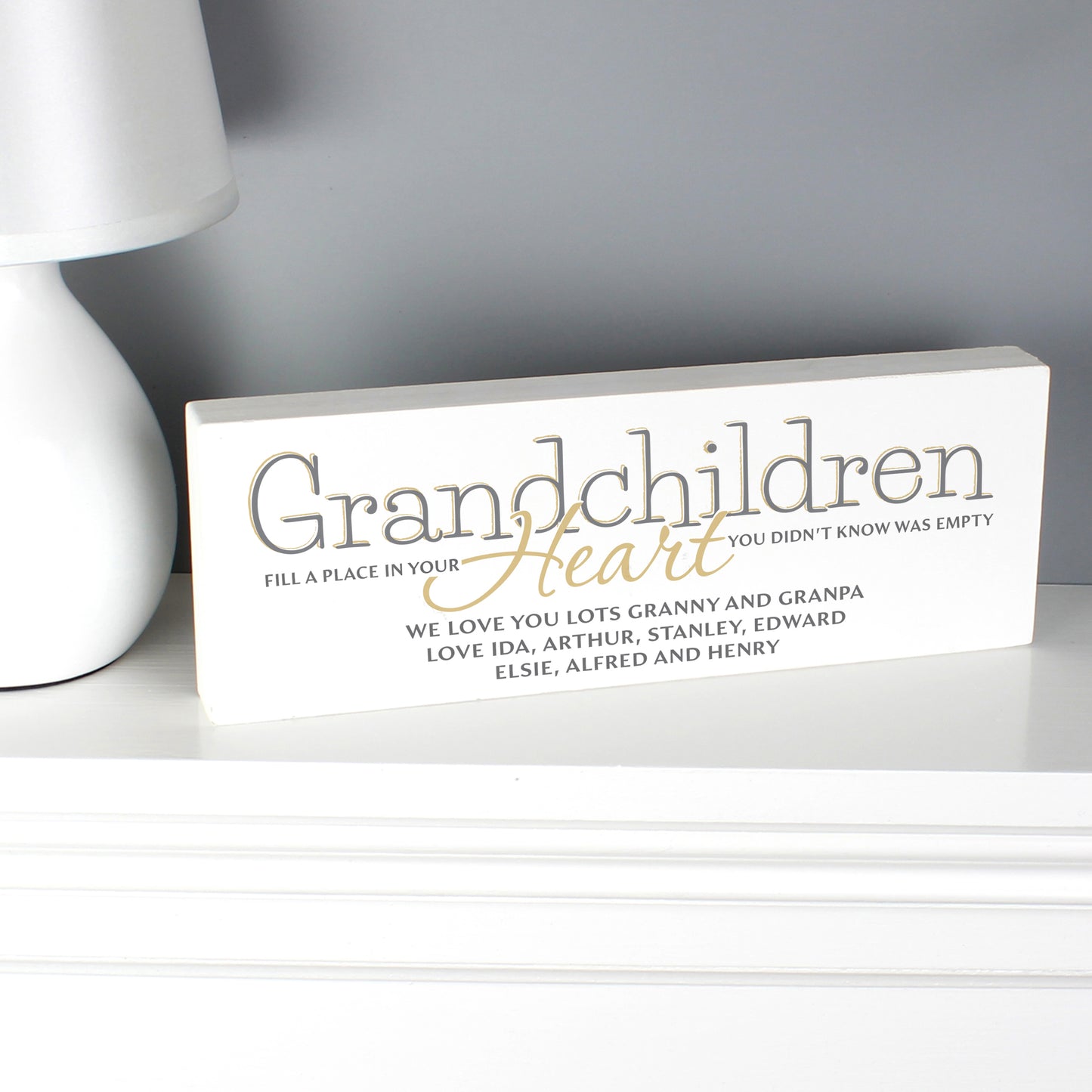 Personalised Grandchildren Wooden Mantel Decoration - MK&JD Gifts