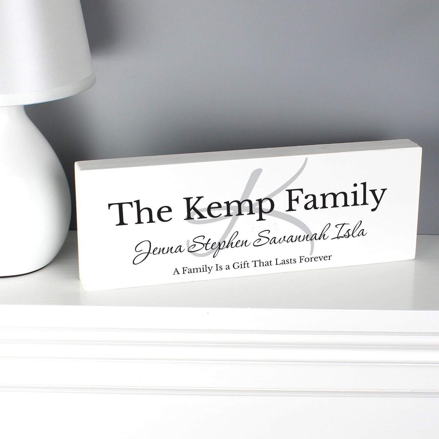 Personalised Family Wooden Mantel Decoration - MK&JD Gifts