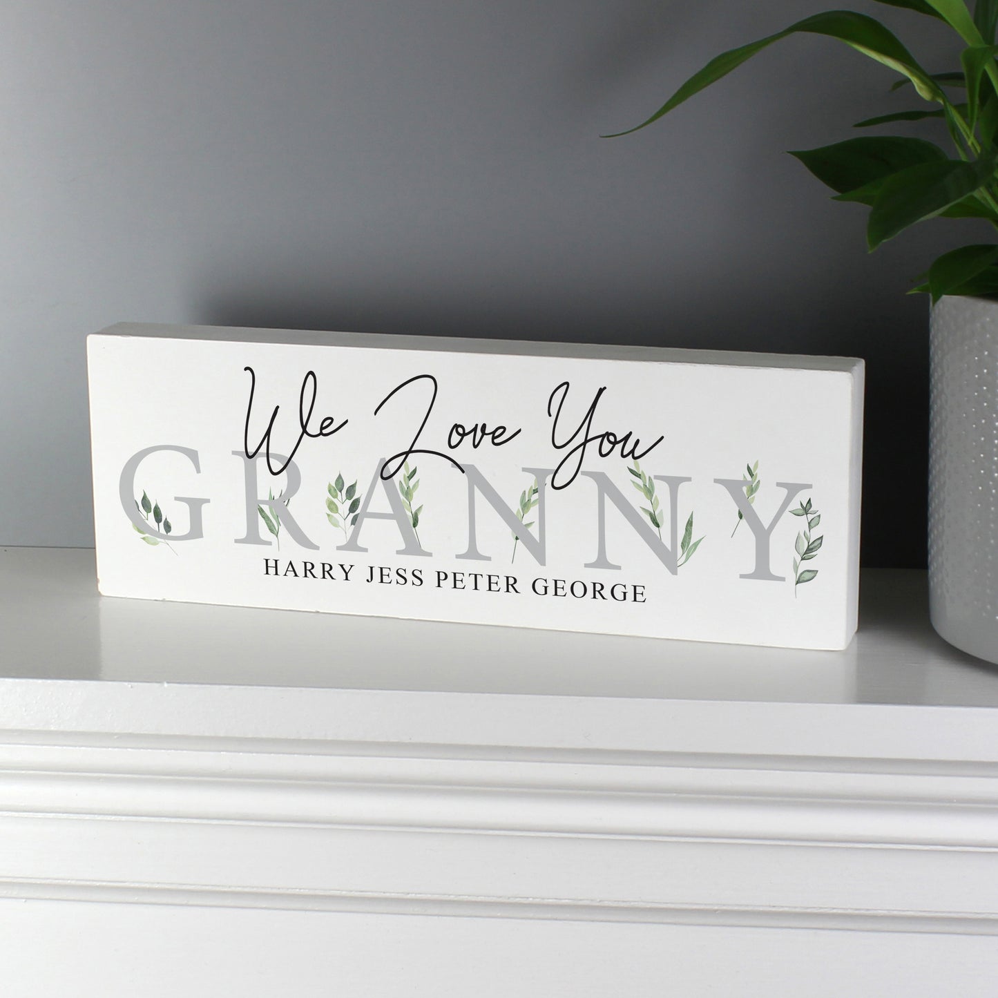 Personalised Botanical Wooden Mantel Decoration - MK&JD Gifts
