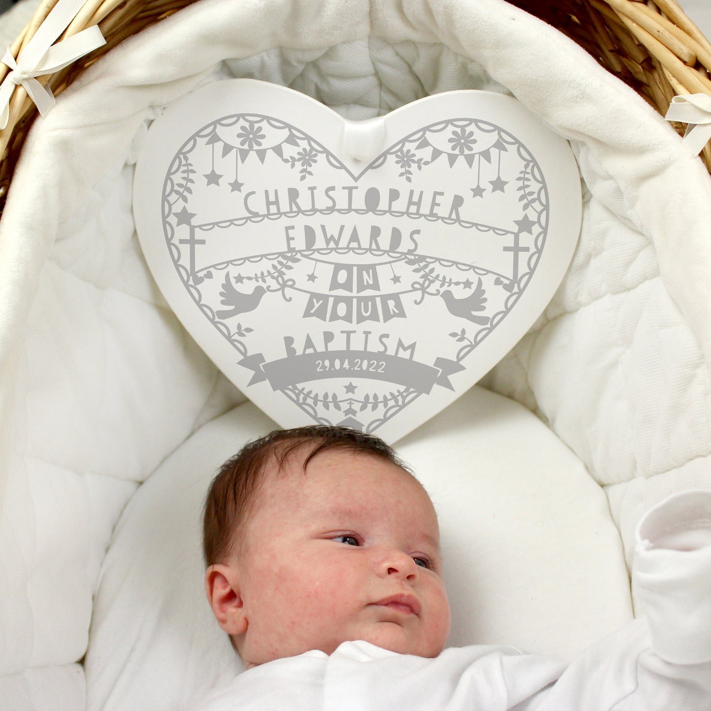 Personalised Grey Papercut Style Large Wooden Heart - MK&JD Gifts