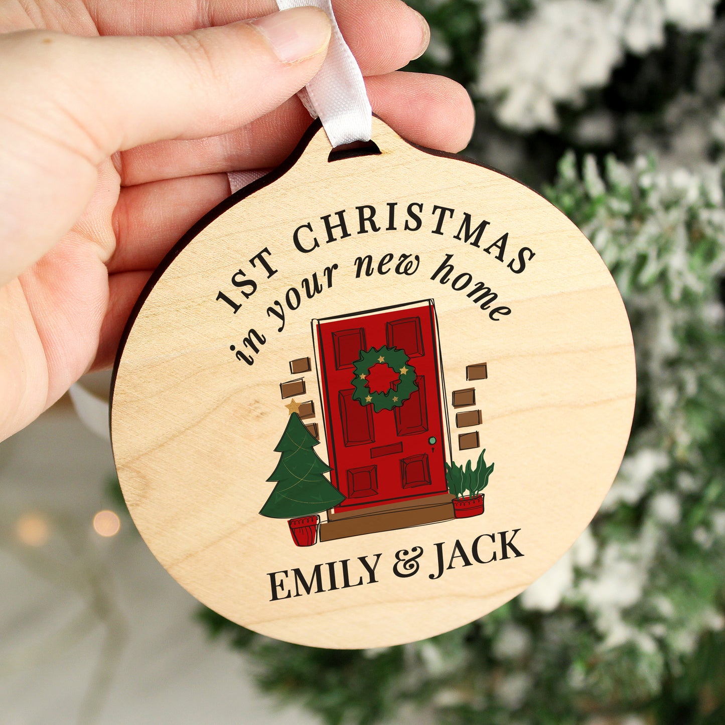 Personalised New Home Round Wooden Decoration - MK&JD Gifts