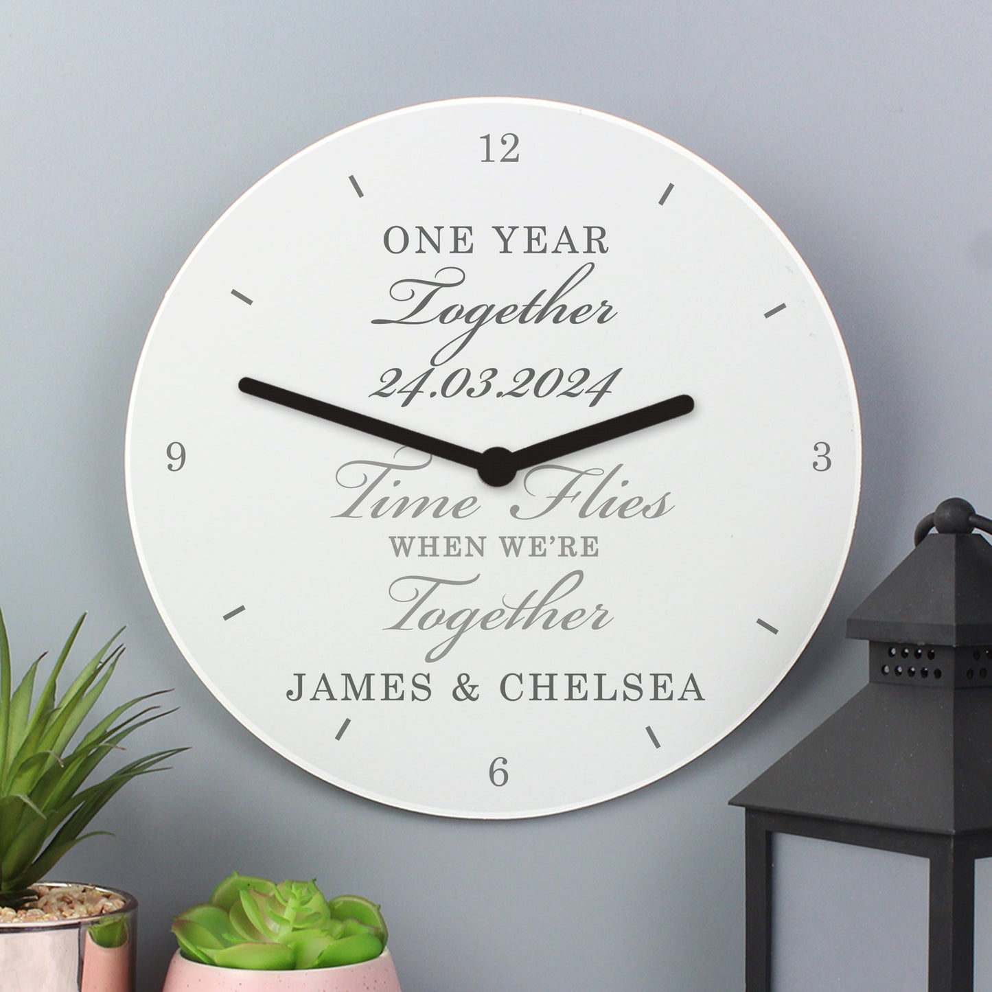 Personalised Anniversary Wooden Clock - MK&JD Gifts