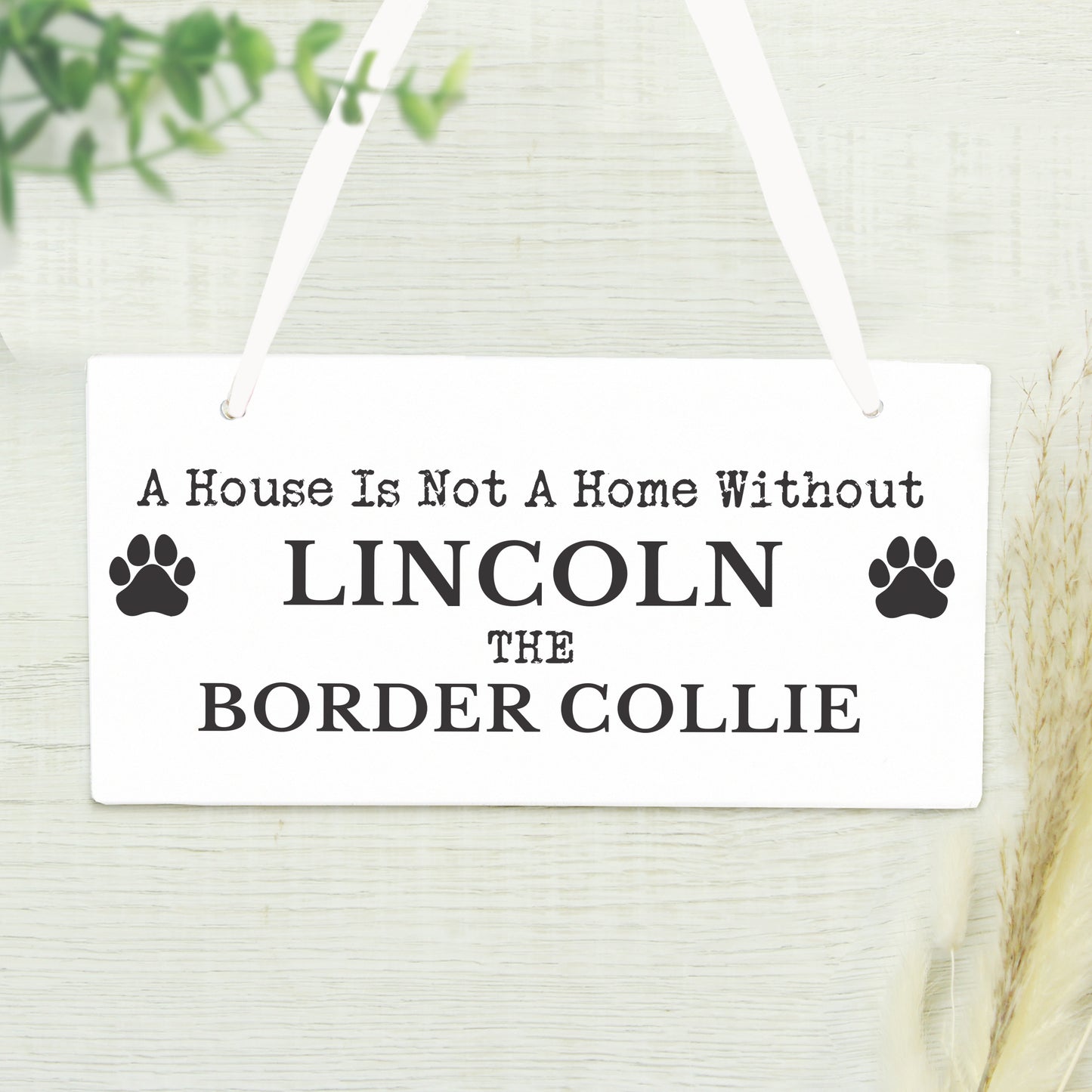 Personalised Paw Print Dog Breed Wooden Sign - MK&JD Gifts