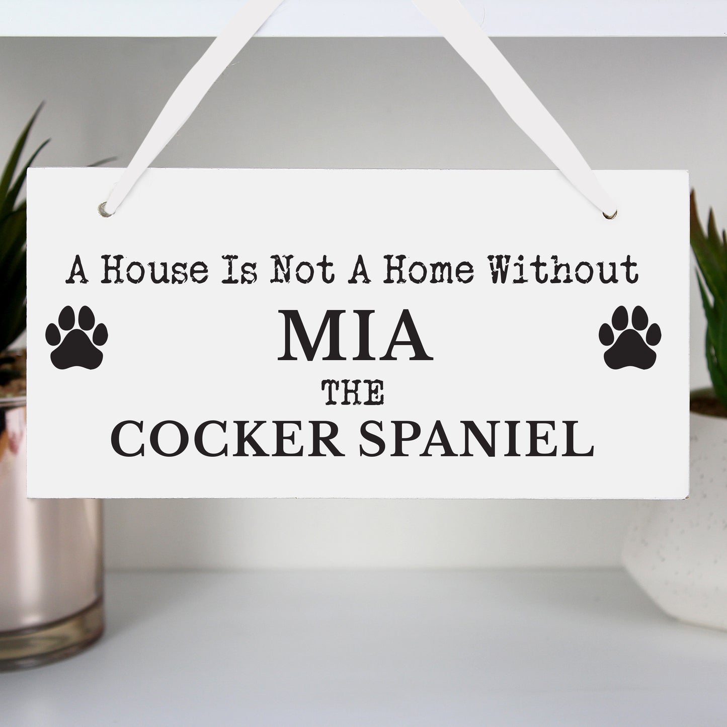 Personalised Paw Print Dog Breed Wooden Sign - MK&JD Gifts